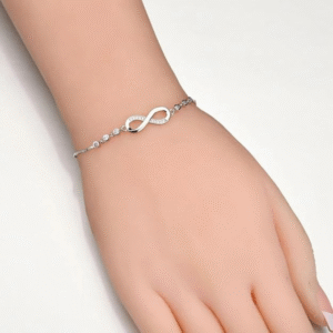 Modern female bracelet silver with intricate patterns