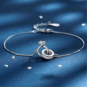 Close-up of silver bracelet for women