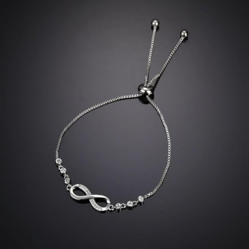 Gift set with female bracelet silver in luxury packaging