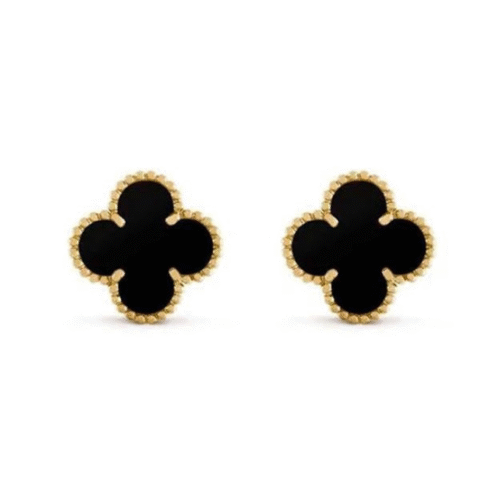 Gold earrings for women featuring viral clover trend with anti-tarnish stainless steel