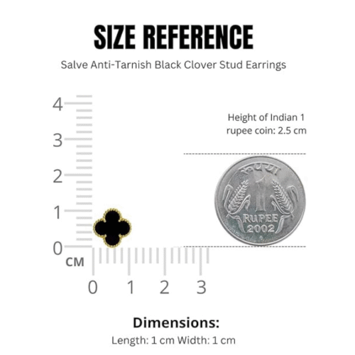 Elegant 1 cm clover design gold earrings for women – Korean fashion style