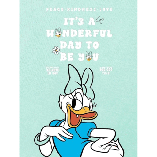 Cute cartoon graphic print on cartoons cotton t shirts for women with relaxed boyfriend fit and round neckline.