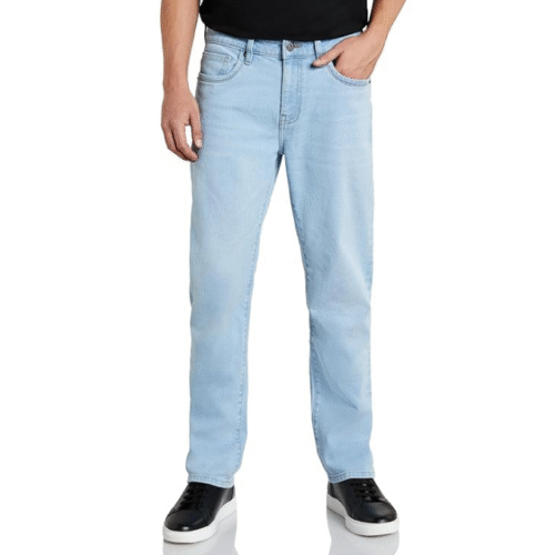 Premium straight fit blue jeans with authentic denim look