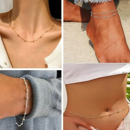 Multipurpose casual waist chain for ladies paired with dress