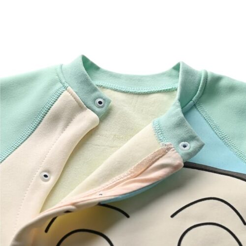 Full sleeve winter infant outfits with footies and easy-change